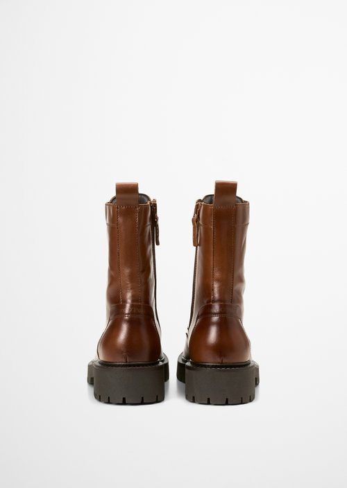 Phia Lace-Up Boots — Cognac