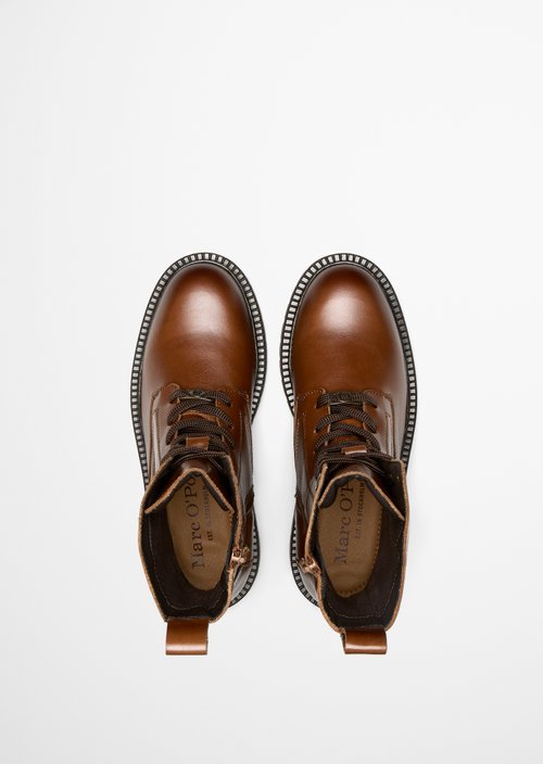 Phia Lace-Up Boots — Cognac
