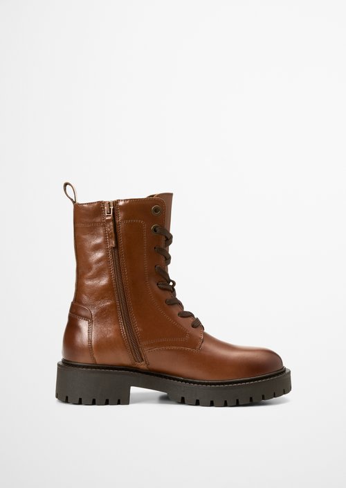 Phia Lace-Up Boots — Cognac