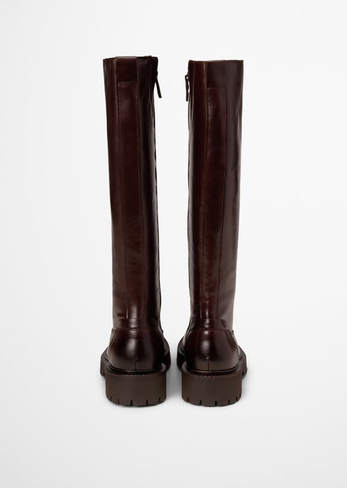 Phia Long-Shaft Boots — Dark Brown