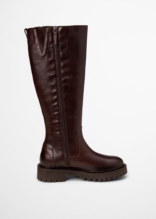 Phia Long-Shaft Boots — Dark Brown