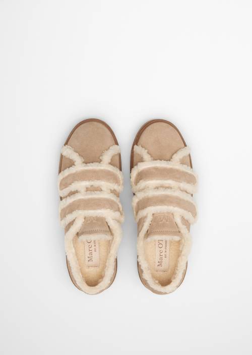 Sneaker Model Edith Earthy Taupe en vue de dessus