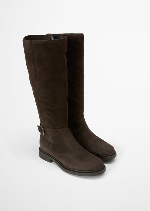 Paula Model Long-Shaft Boots — Burnt Coffee