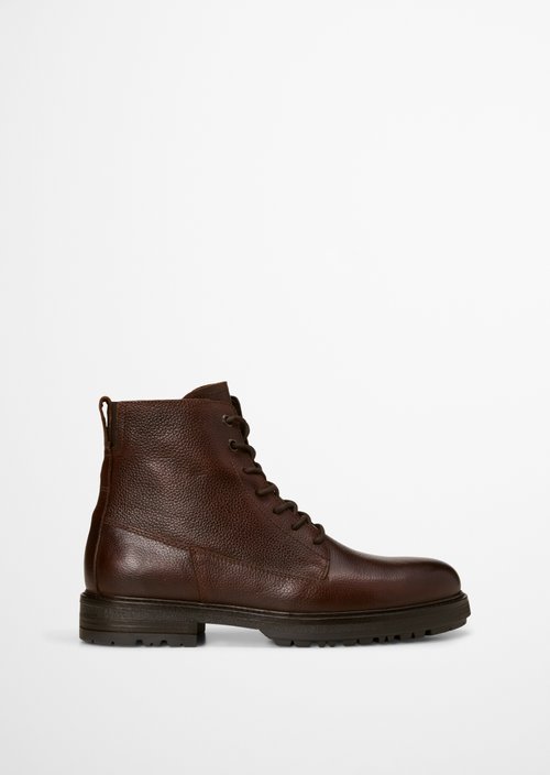 Rony Lace-Up Boots — Dark Cognac