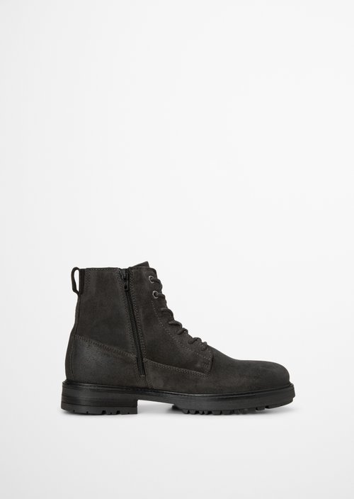 Rony Lace-Up Ankle Boots — Dark Graphite