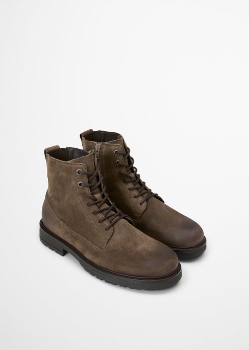 Rony Lace-Up Ankle Boots — Dark Taupe