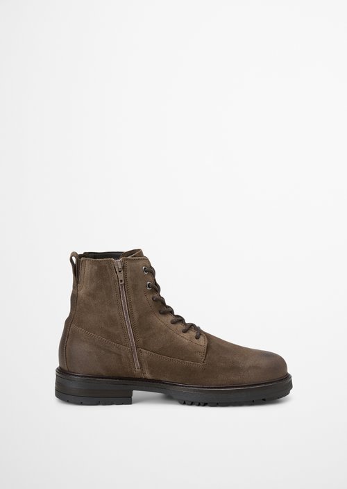 Rony Lace-Up Ankle Boots — Dark Taupe
