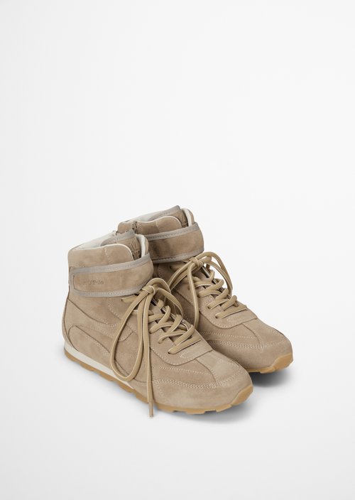 Fabiana High-Top Sneakers — Earthy Taupe