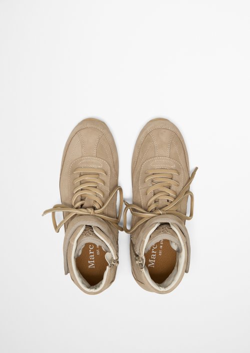Fabiana High-Top Sneakers — Earthy Taupe