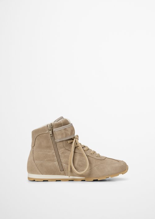 Fabiana High-Top Sneakers — Earthy Taupe