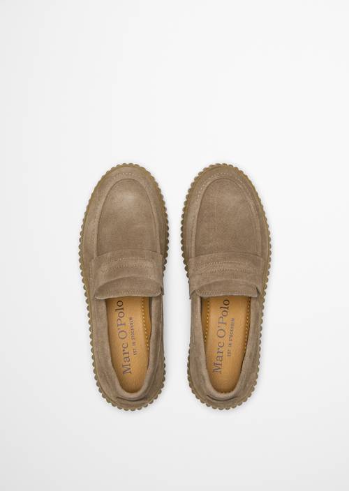 Bianca Penny Loafer Faded Brown in top view