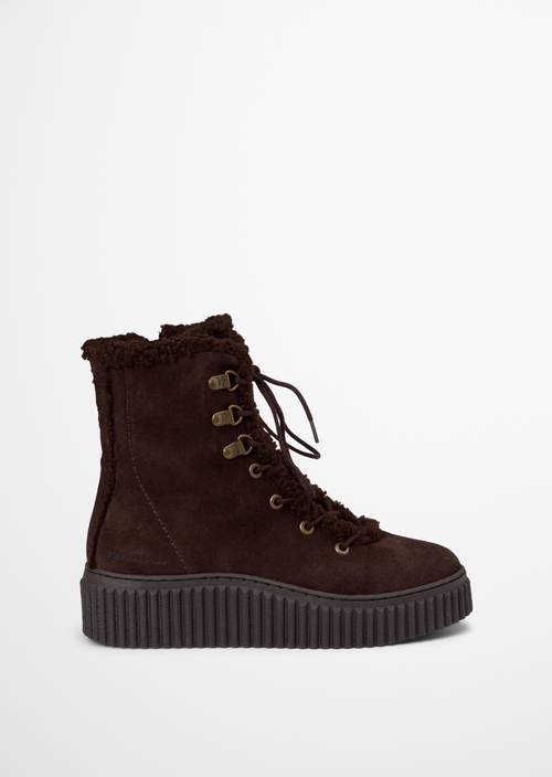 Bianca Lace-Up Boots Burnt Coffee right shoe outer view