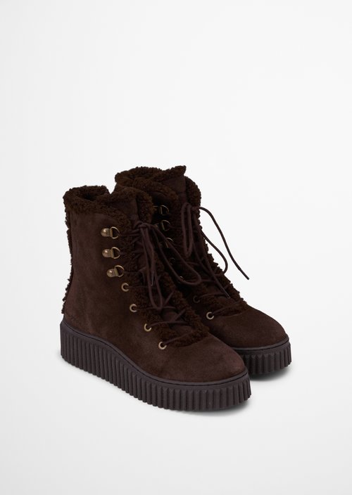 Bianca Lace-Up Boots — Burnt Coffee