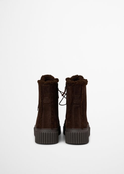 Bianca Lace-Up Boots — Burnt Coffee