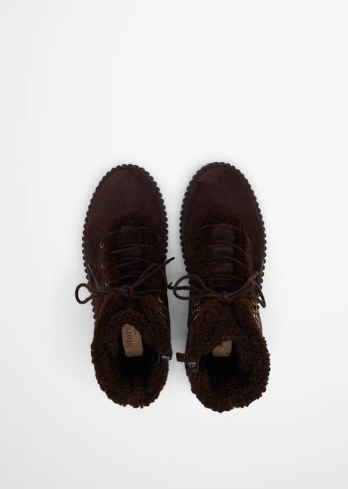Bianca Lace-Up Boots Burnt Coffee in top view