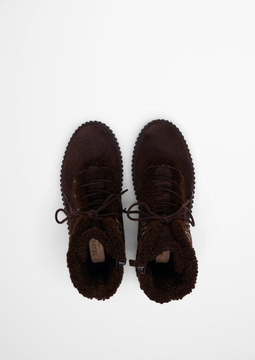 Bianca Lace-Up Boots — Burnt Coffee
