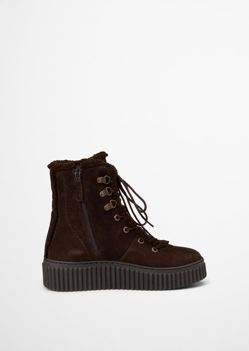 Bianca Lace-Up Boots — Burnt Coffee