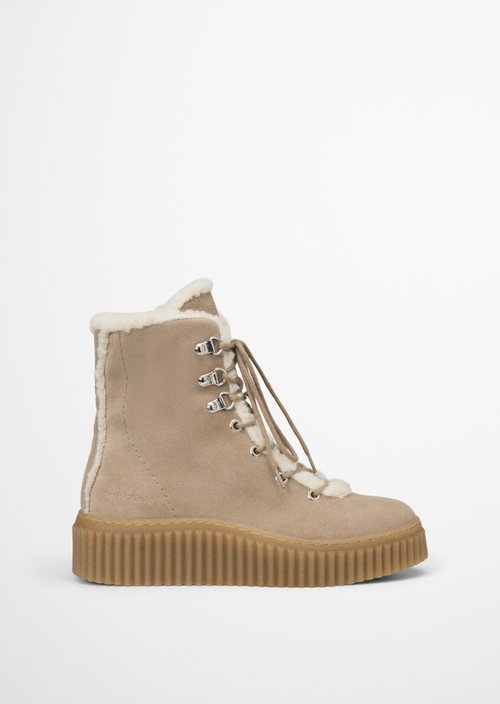 Bianca Lace-Up Boots — Earthy Taupe