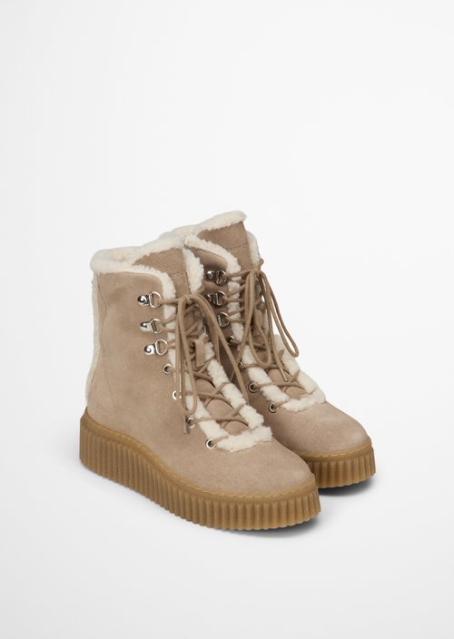 Bianca Lace-Up Boots — Earthy Taupe