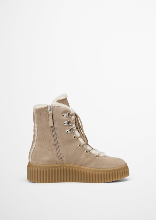 Bianca Lace-Up Boots — Earthy Taupe