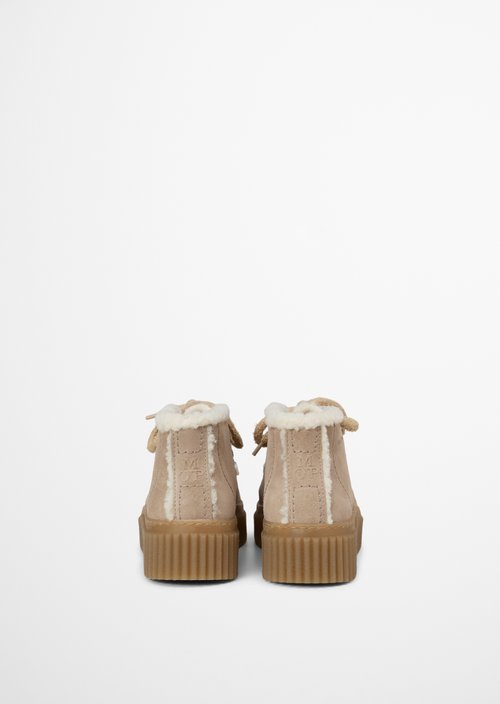 Ankle-High Lace-Up Shoes, Bianca Model — Earthy Taupe