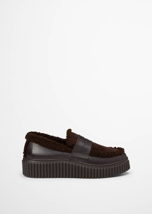 Bianca Platform Loafer Black Coffee right shoe outer view