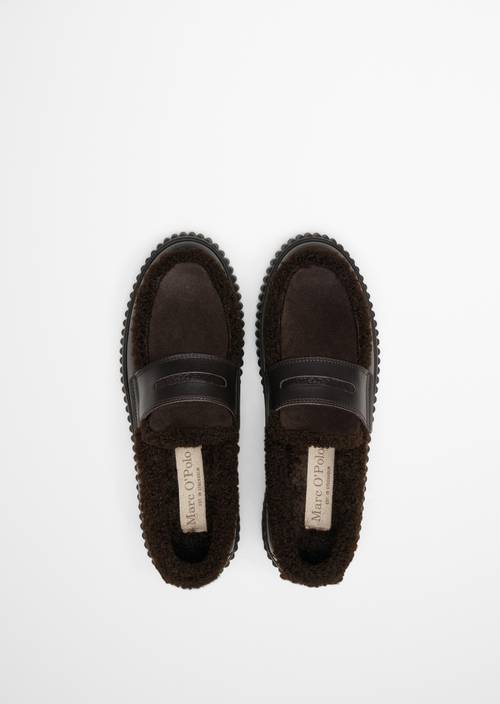Bianca Platform Loafer Black Coffee in top view