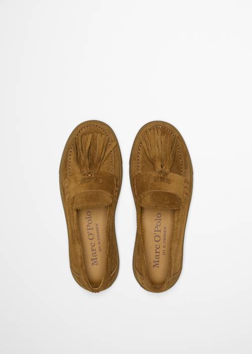 Mocassins modèle Kara Pure Camel en vue de dessus