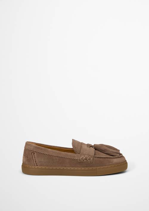 Mocassins modèle Kara Faded Brown vue extérieure de la chaussure droite