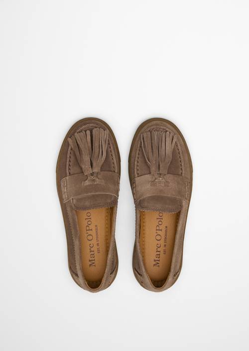Mocassins modèle Kara Faded Brown en vue de dessus