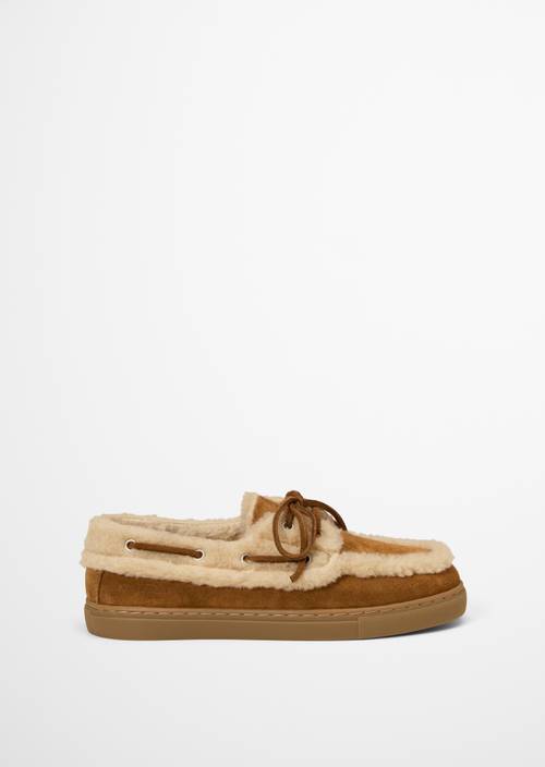 Chaussures de bateau, modèle Kara Pure Camel vue extérieure de la chaussure droite