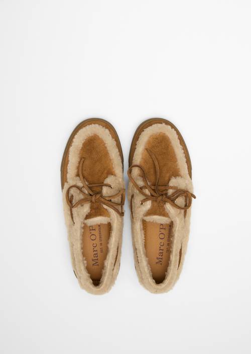 Chaussures de bateau, modèle Kara Pure Camel en vue de dessus