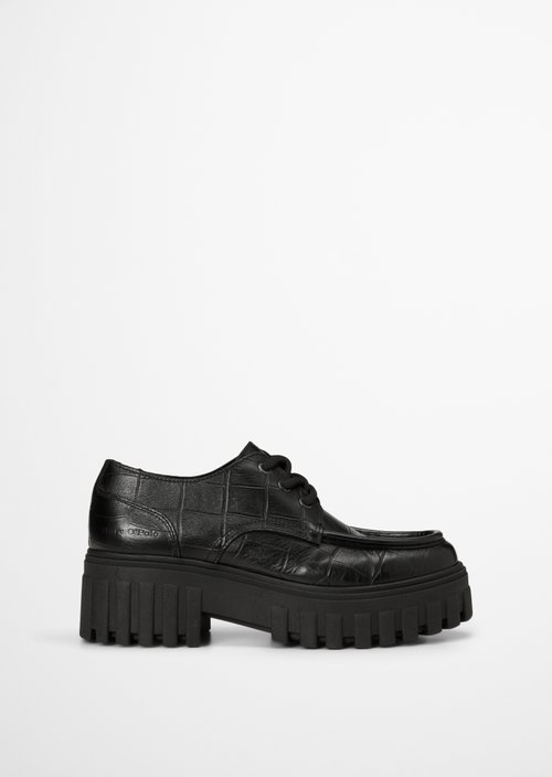 Vala Platform Lace-Up Shoes — Black