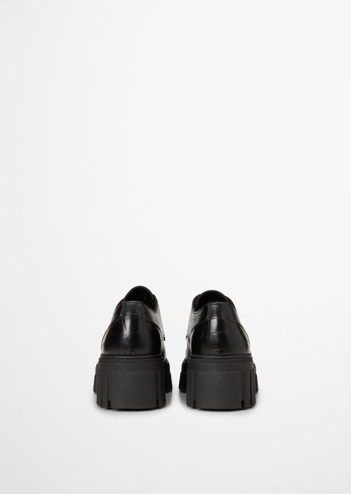 Vala Platform Lace-Up Shoes — Black