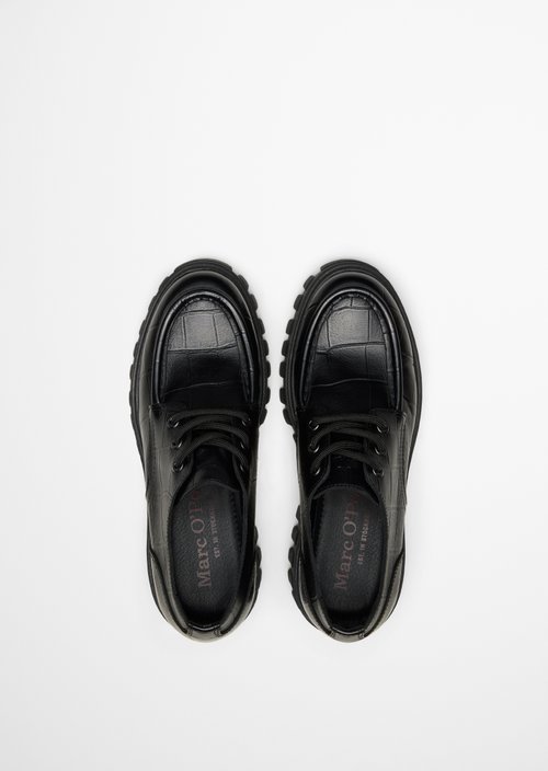 Vala Platform Lace-Up Shoes — Black