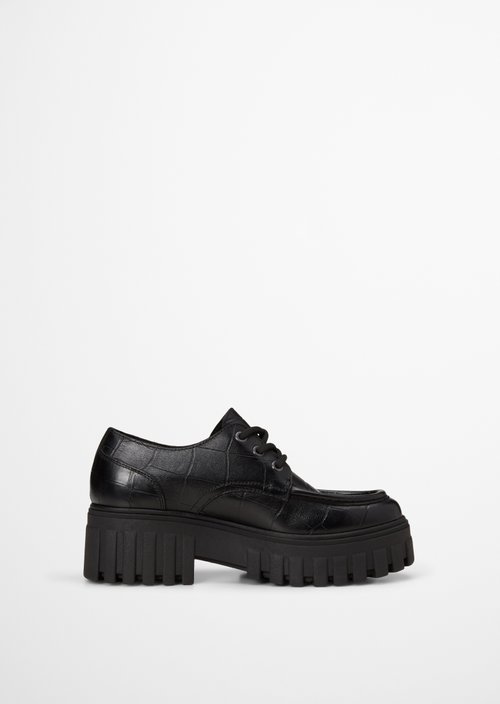 Vala Platform Lace-Up Shoes — Black