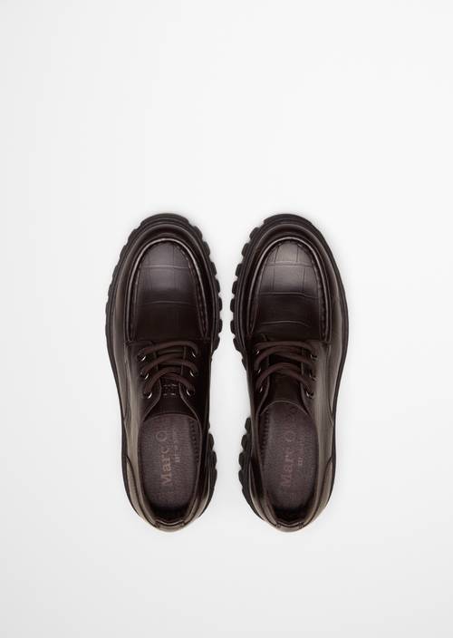 Vala Platform Lace-Up Shoes Black Coffee in top view