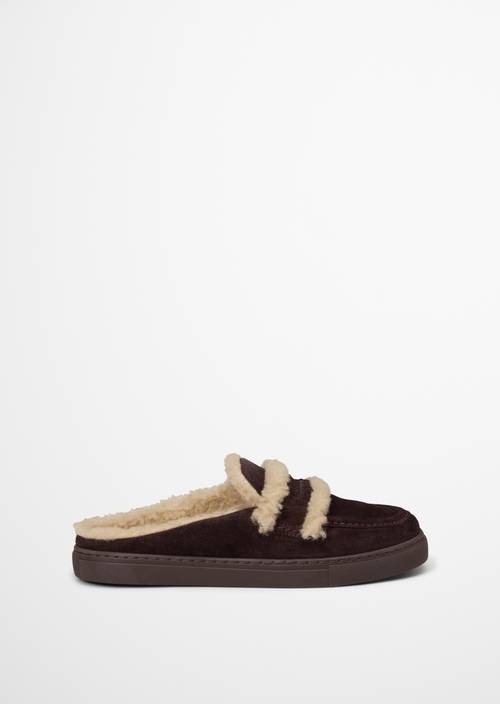 Sabot modèle Kara Burnt Coffee vue extérieure de la chaussure droite