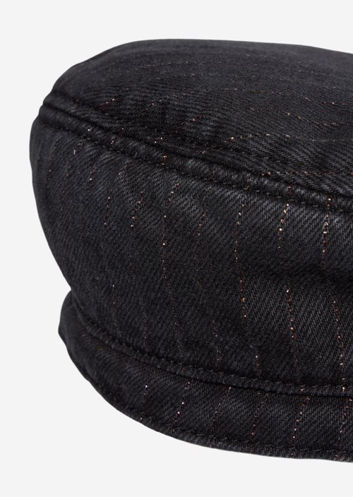 Pinstriped Cap — Dark Grey