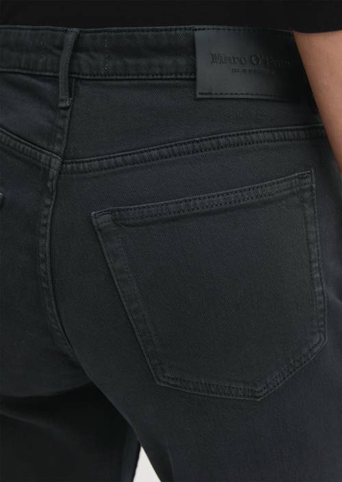 Jeans modèle Mala, coupe slim et longueur courte Broken Graphite en vue détaillée