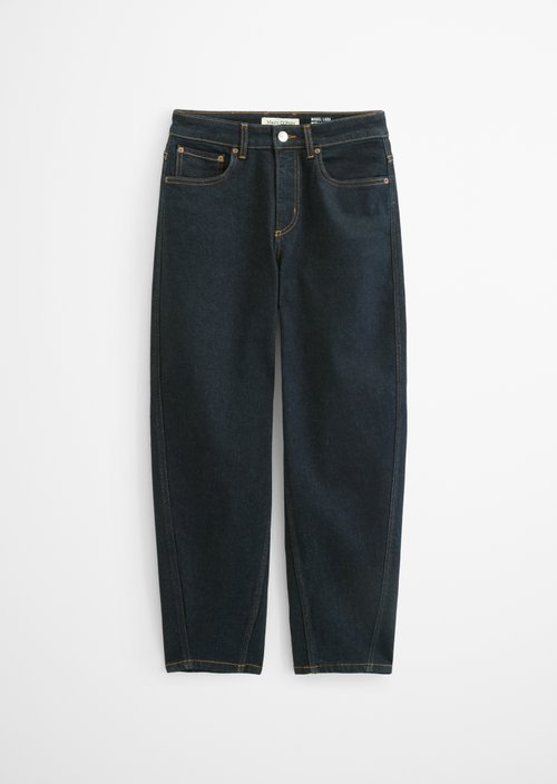 Lara Barrel Cropped Jeans — Dark Rinsed Wash