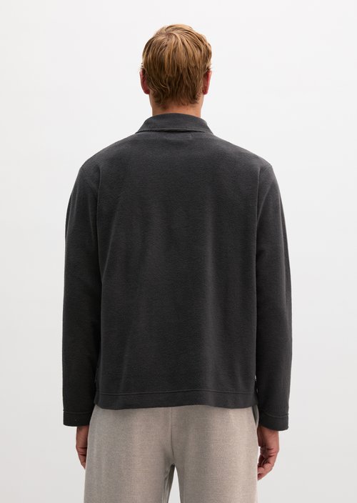 Regular-Fit Terry Cloth Overshirt — Broken Graphite