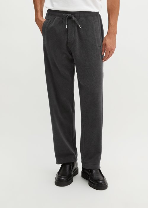Regular-Fit Terry Jersey Pants — Broken Graphite
