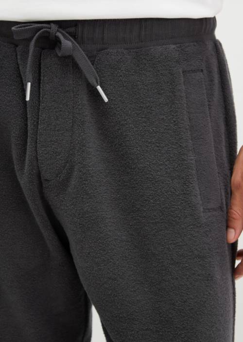 Regular-Fit Terry Jersey Pants Broken Graphite in detail view