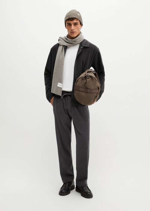 Regular-Fit Terry Jersey Pants — Broken Graphite