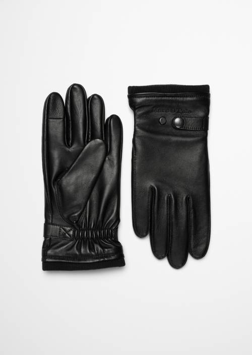Lederhandschuhe Black in Frontalansicht