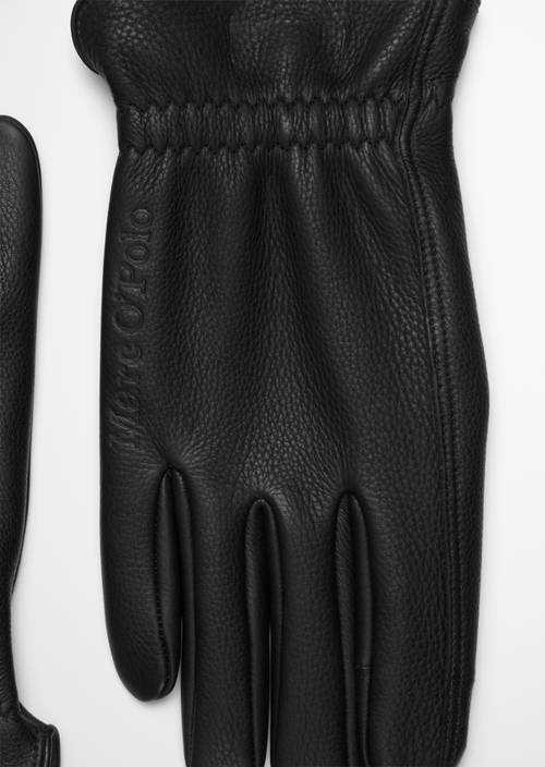 Leather gloves Black in detail view