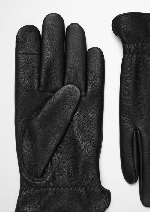 Leather gloves — Black