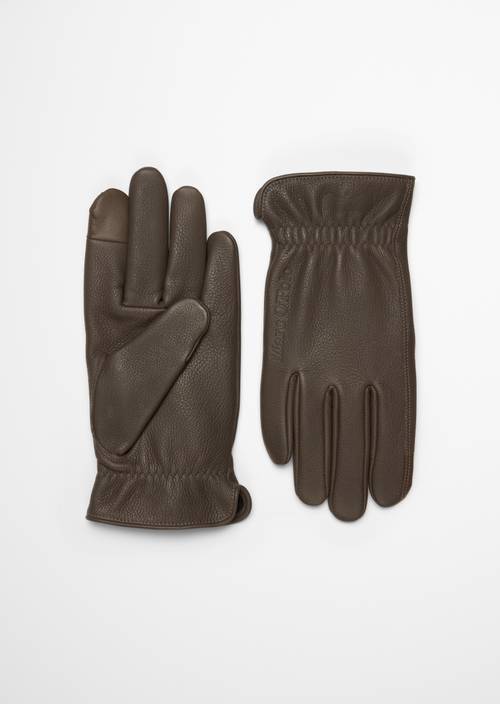 Lederhandschuhe Dark Nickle in Frontalansicht
