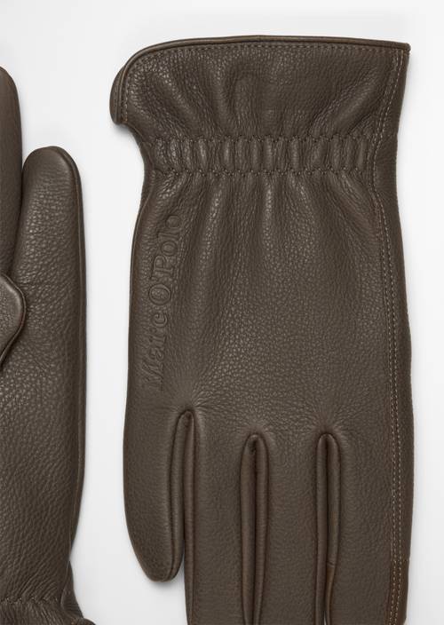 Lederhandschuhe Dark Nickle in Detailansicht